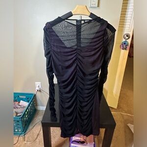 Fashion Nova black and pink mesh dress, new without tags